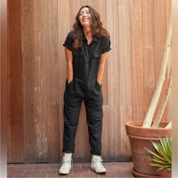 Outerknown Pants - Outerknown SEA Jumpsuit Organic Cotton Short Sleeve - Charcoal Gray, Size S